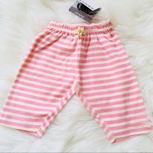 Bubele Baby Pink & Cream Stripe Pants 0-3M NWT